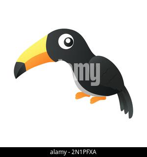 Toucan bird . Cute isolated cartoon vector . Stock Vector