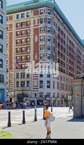 Boston Chinatown: 62 Boylston Street, (192 Tremont Street), is a residential high-rise at the NW corner of Chinatown, across from Boston Common.62 On Stock Photo
