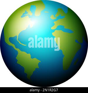 3d cartoon Planet Earth illustration. Against transparent background, Earth day or Environment day concept, Realistic 3d vector illustration Stock Vector