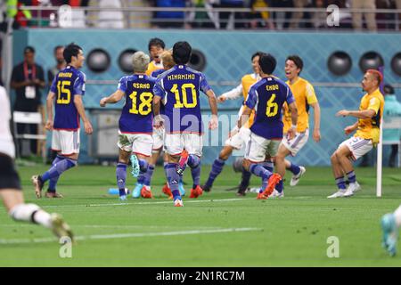 AR-RAJJAN, QATAR - NOVEMBER 23:   during the FIFA World Cup Qatar 2022 Group E match between Germany and Japan at Khalifa International Stadium on November 23, 2022 in Ar-Rajjan, Qatar. (Photo by MB Media) Stock Photo