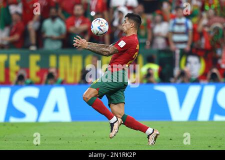 LUSAIL CITY, QATAR - NOVEMBER 28: Joao Cancelo  during the FIFA World Cup Qatar 2022 Group H match between Portugal and Uruguay at Lusail Stadium on November 28, 2022 in Lusail City, Qatar. (Photo by MB Media) Stock Photo