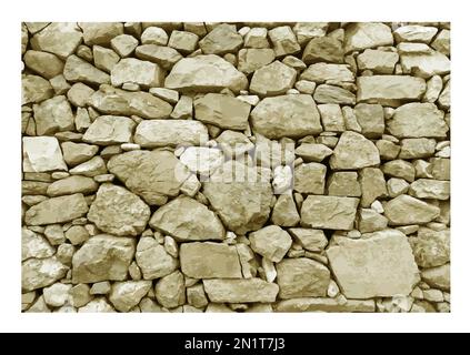 Seamless wide texture of old big stone Stock Vector