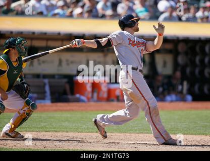 Eric Davis of the Baltimore Orioles during a game at Anaheim Stadium in  Anaheim, California during the 1997 season.(Larry Goren/Four Seam Images  via AP Images Stock Photo - Alamy