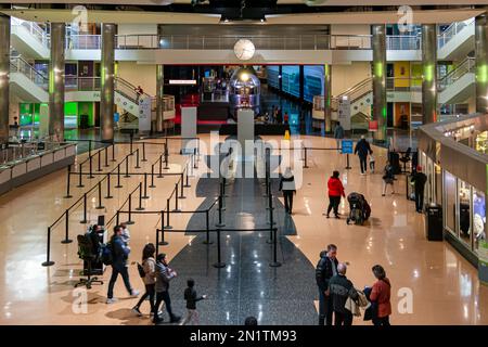 Chicago, IL, USA - February 6, 2023: Main entrance lobby to the Museum of Science and Industry in Chicago, Illinois. Stock Photo