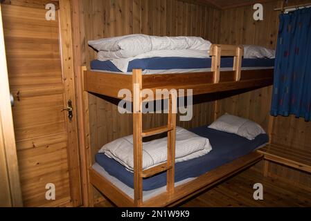 Dividalshytte is a mountain hut run by DNT near the beginning of Dividalen in Øvre Dividal National Park in Northern Norway. Stock Photo