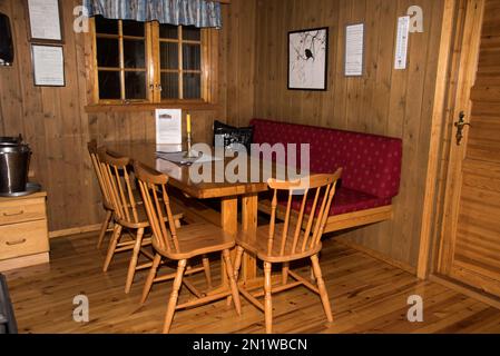 Dividalshytte is a mountain hut run by DNT near the beginning of Dividalen in Øvre Dividal National Park in Northern Norway. Stock Photo