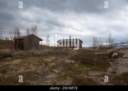 Dividalshytte is a mountain hut run by DNT near the beginning of Dividalen in Øvre Dividal National Park in Northern Norway. Stock Photo