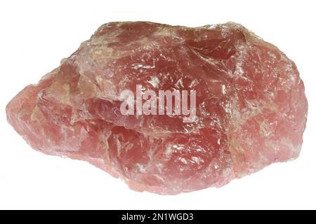 rose quartz from Madagascar isolated on white background Stock Photo