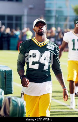 September 24, 2017: Green Bay Packers cornerback Quinten Rollins #24 before  the NFL Football game between the Cincinnati Bengals and the Green Bay  Packers at Lambeau Field in Green Bay, WI. Green