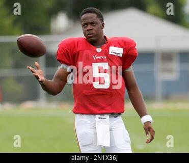 Minnesota Vikings' Teddy Bridgewater warms up before an NFL football game  against the Green Bay Packers Sunday, Jan. 3, 2016, in Green Bay, Wis. (AP  Photo/Matt Ludtke Stock Photo - Alamy