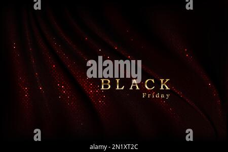 Black Friday Sale label. Vector ad illustration. Promotional marketing event. Stock Vector