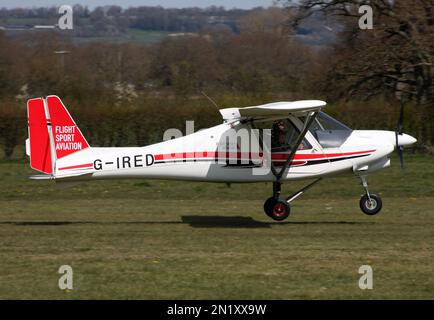 Light aircraft Comco Ikarus C42 Cyclone stands by at the airport, Hoexter  Holzminden airfield, Raeuschenberg, Hoexter, Weserbergland, North Stock  Photo - Alamy