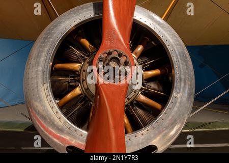 Yeovilton.Somerset.United Kingdom.October 23rd 2022.A Sopwith Pup biplane from the first world war is on display at the Fleet Air Arm Museum in Somers Stock Photo