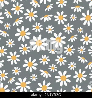 Seamless pattern of daisies. Floral texture. It can be used for wallpapers, wrapping, cards, patterns for clothes and other. Stock Photo