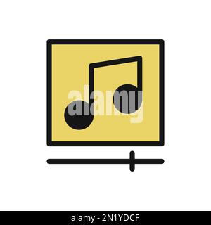 Music player line icon isolated on white background. Black flat thin icon on modern outline style. Linear symbol and editable stroke. Simple and pixel Stock Vector