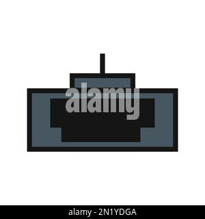 HDMI line icon isolated on white background. Black flat thin icon on modern outline style. Linear symbol and editable stroke. Simple and pixel perfect Stock Vector