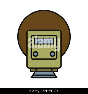 Metro line icon isolated on white background. Black flat thin icon on modern outline style. Linear symbol and editable stroke. Simple and pixel perfec Stock Vector