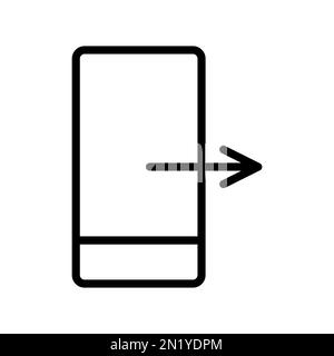 Export data from phone icon line isolated on white background. Black flat thin icon on modern outline style. Linear symbol and editable stroke. Simple Stock Vector
