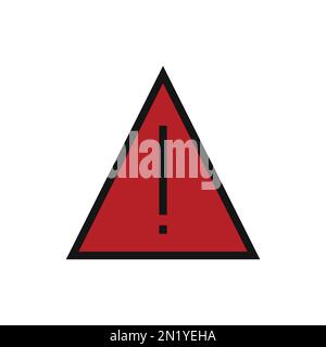 Warning line icon isolated on white background. Black flat thin icon on modern outline style. Linear symbol and editable stroke. Simple and pixel perf Stock Vector