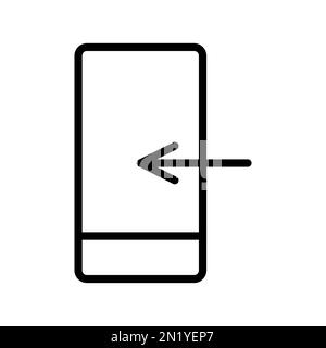 Import data to phone icon line isolated on white background. Black flat thin icon on modern outline style. Linear symbol and editable stroke. Simple a Stock Vector