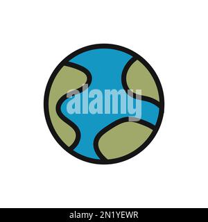Global line icon isolated on white background. Black flat thin icon on modern outline style. Linear symbol and editable stroke. Simple and pixel perfe Stock Vector