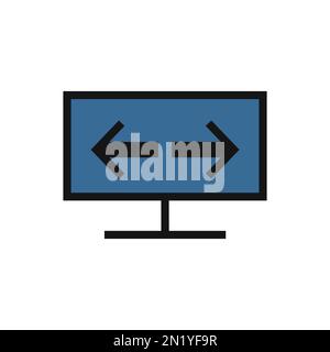 Wide screen line icon isolated on white background. Black flat thin icon on modern outline style. Linear symbol and editable stroke. Simple and pixel Stock Vector