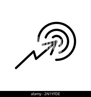 Arrow target icon line isolated on white background. Black flat thin icon on modern outline style. Linear symbol and editable stroke. Simple and pixel Stock Vector