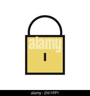Padlock password line icon isolated on white background. Black flat thin icon on modern outline style. Linear symbol and editable stroke. Simple and p Stock Vector