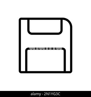 Retro diskette icon line isolated on white background. Black flat thin icon on modern outline style. Linear symbol and editable stroke. Simple and pix Stock Vector