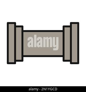 Gas pipe line icon isolated on white background. Black flat thin icon on modern outline style. Linear symbol and editable stroke. Simple and pixel per Stock Vector