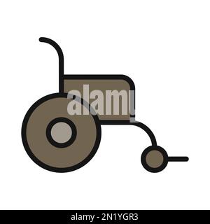 Wheelchair line icon isolated on white background. Black flat thin icon on modern outline style. Linear symbol and editable stroke. Simple and pixel p Stock Vector
