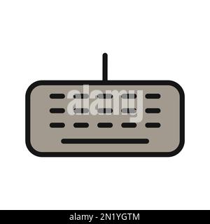 Keyboard line icon isolated on white background. Black flat thin icon on modern outline style. Linear symbol and editable stroke. Simple and pixel per Stock Vector