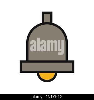 Bell line icon isolated on white background. Black flat thin icon on modern outline style. Linear symbol and editable stroke. Simple and pixel perfect Stock Vector