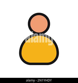 Human line icon isolated on white background. Black flat thin icon on modern outline style. Linear symbol and editable stroke. Simple and pixel perfec Stock Vector