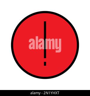 Alert circle icon line isolated on white background. Black flat thin icon on modern outline style. Linear symbol and editable stroke. Simple and pixel Stock Vector