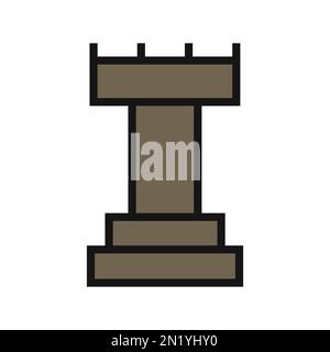 Chess line icon isolated on white background. Black flat thin icon on modern outline style. Linear symbol and editable stroke. Simple and pixel perfec Stock Vector