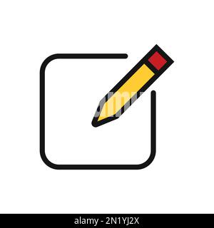 Edit line icon isolated on white background. Black flat thin icon on modern outline style. Linear symbol and editable stroke. Simple and pixel perfect Stock Vector