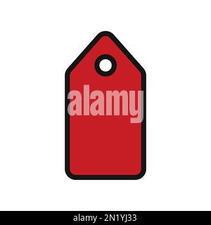 Label line icon isolated on white background. Black flat thin icon on modern outline style. Linear symbol and editable stroke. Simple and pixel perfec Stock Vector
