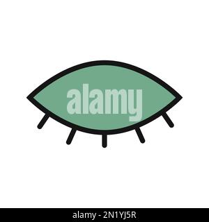 Hide eye line icon isolated on white background. Black flat thin icon on modern outline style. Linear symbol and editable stroke. Simple and pixel per Stock Vector