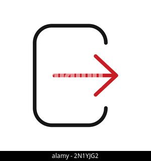 Logout line icon isolated on white background. Black flat thin icon on modern outline style. Linear symbol and editable stroke. Simple and pixel perfe Stock Vector