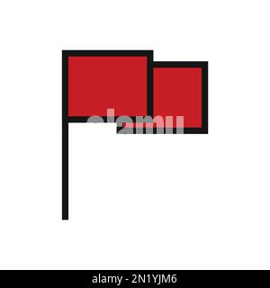 Flag line icon isolated on white background. Black flat thin icon on modern outline style. Linear symbol and editable stroke. Simple and pixel perfect Stock Vector