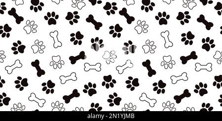 Seamless pattern with pet paws and bones. It can be used for wallpapers, wrapping, cards, patterns for clothes and other. Stock Photo