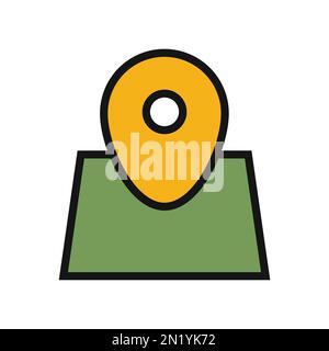 Map line icon isolated on white background. Black flat thin icon on modern outline style. Linear symbol and editable stroke. Simple and pixel perfect Stock Vector