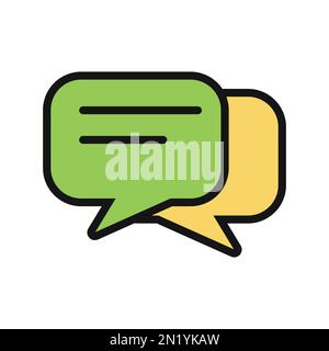 Conversation line icon isolated on white background. Black flat thin icon on modern outline style. Linear symbol and editable stroke. Simple and pixel Stock Vector