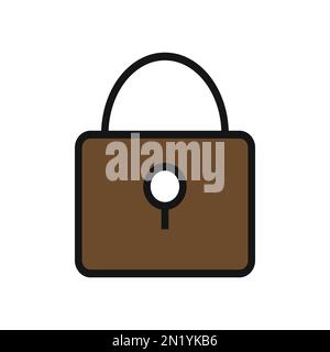 Lock line icon isolated on white background. Black flat thin icon on modern outline style. Linear symbol and editable stroke. Simple and pixel perfect Stock Vector