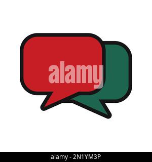 Chatting line icon isolated on white background. Black flat thin icon on modern outline style. Linear symbol and editable stroke. Simple and pixel per Stock Vector