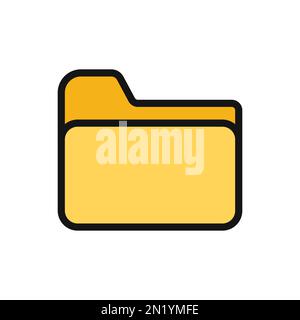Folder line icon isolated on white background. Black flat thin icon on modern outline style. Linear symbol and editable stroke. Simple and pixel perfe Stock Vector