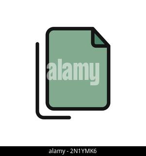 Copy file line icon isolated on white background. Black flat thin icon on modern outline style. Linear symbol and editable stroke. Simple and pixel pe Stock Vector