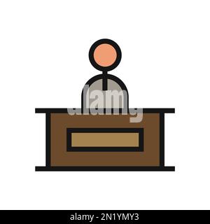 Boss line icon isolated on white background. Black flat thin icon on modern outline style. Linear symbol and editable stroke. Simple and pixel perfect Stock Vector