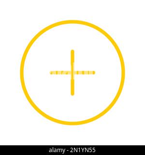 Add circle icon line isolated on white background. Black flat thin icon on modern outline style. Linear symbol and editable stroke. Simple and pixel p Stock Vector